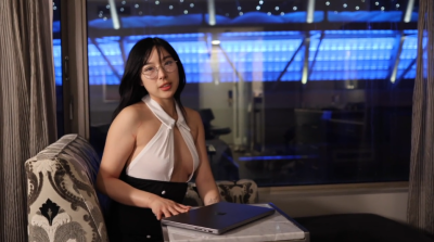 Korean Secretary Elle Lee อาหมวยสาวสวยใส่แว่น  avฝรั่ง